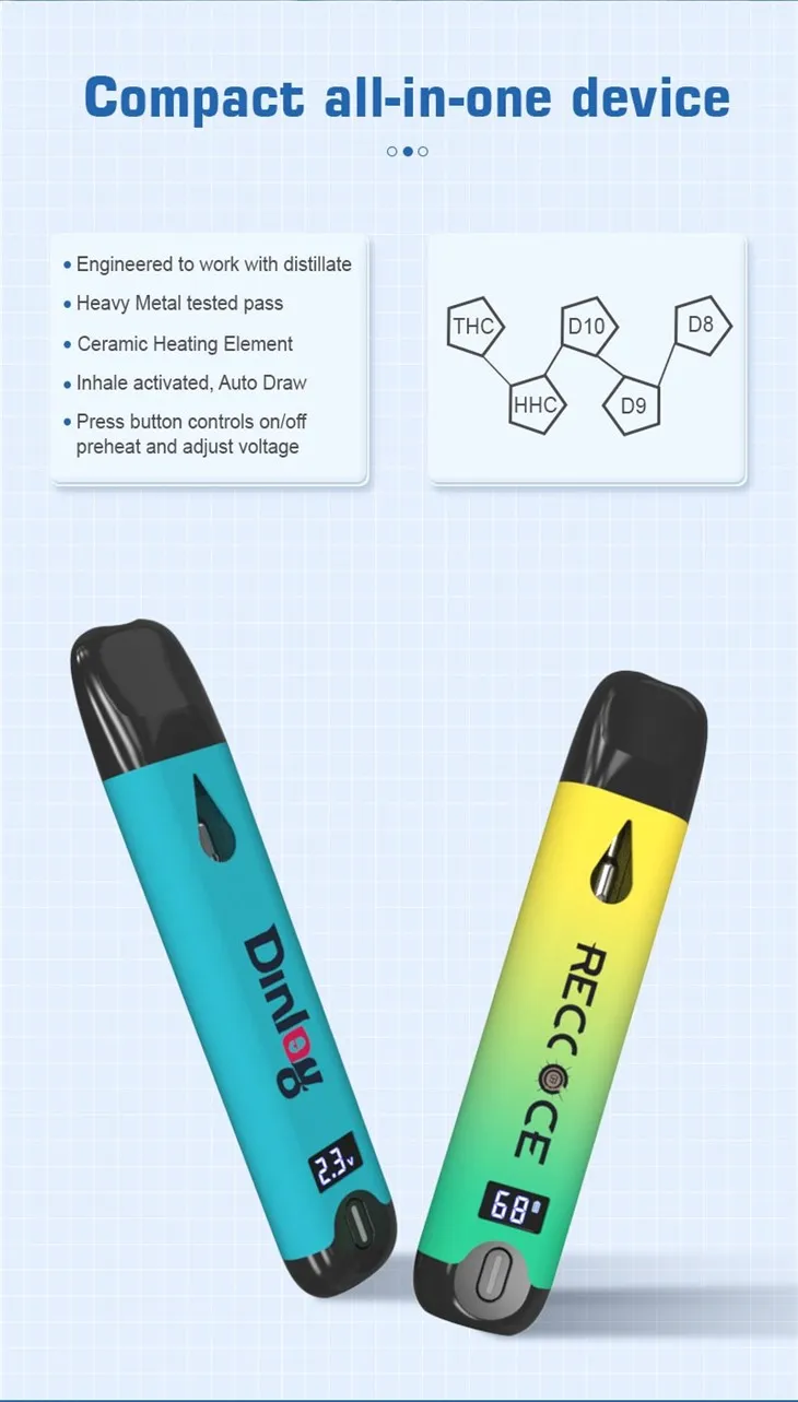 Custom Color 2ml Live Resin Disposable Vape Pen Empty